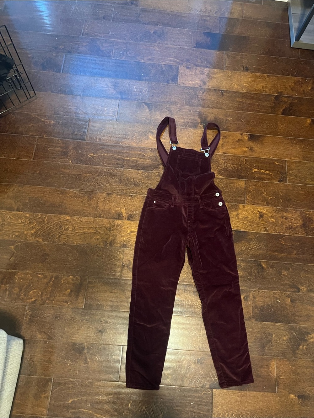 abercrombie kids Burgundy Corduroy Overalls Jumpsuit